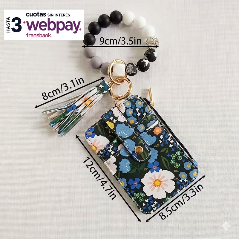 Billetera Purpura Mujer Con Monedero-Llavero-Pulsera - Imagen 3