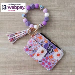 Billetera Purpura Mujer Con Monedero-Llavero-Pulsera