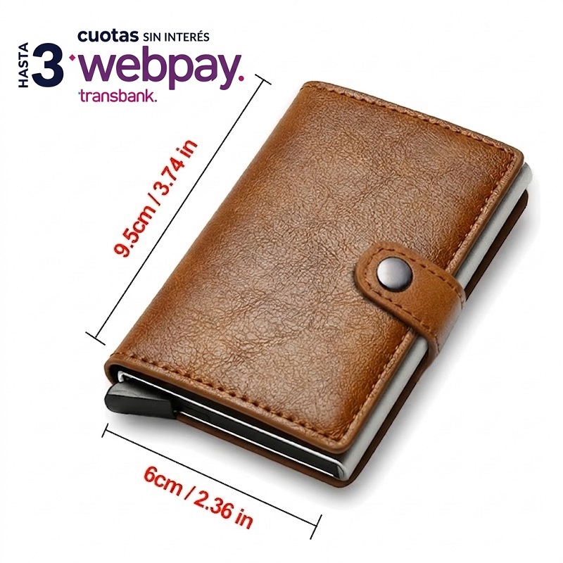 Billetera Hombre Cuero Cafe RFID/NFC - Imagen 2