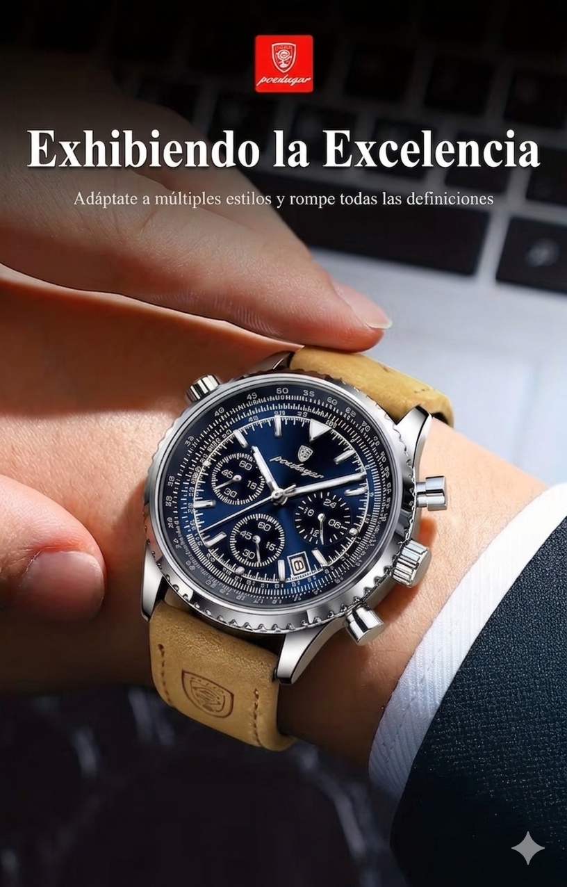 Reloj POEDAGAR Lujo Modelo 9601 Plata - Imagen 4