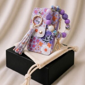 Billetera Monedero-Llavero-Pulsera Purpura